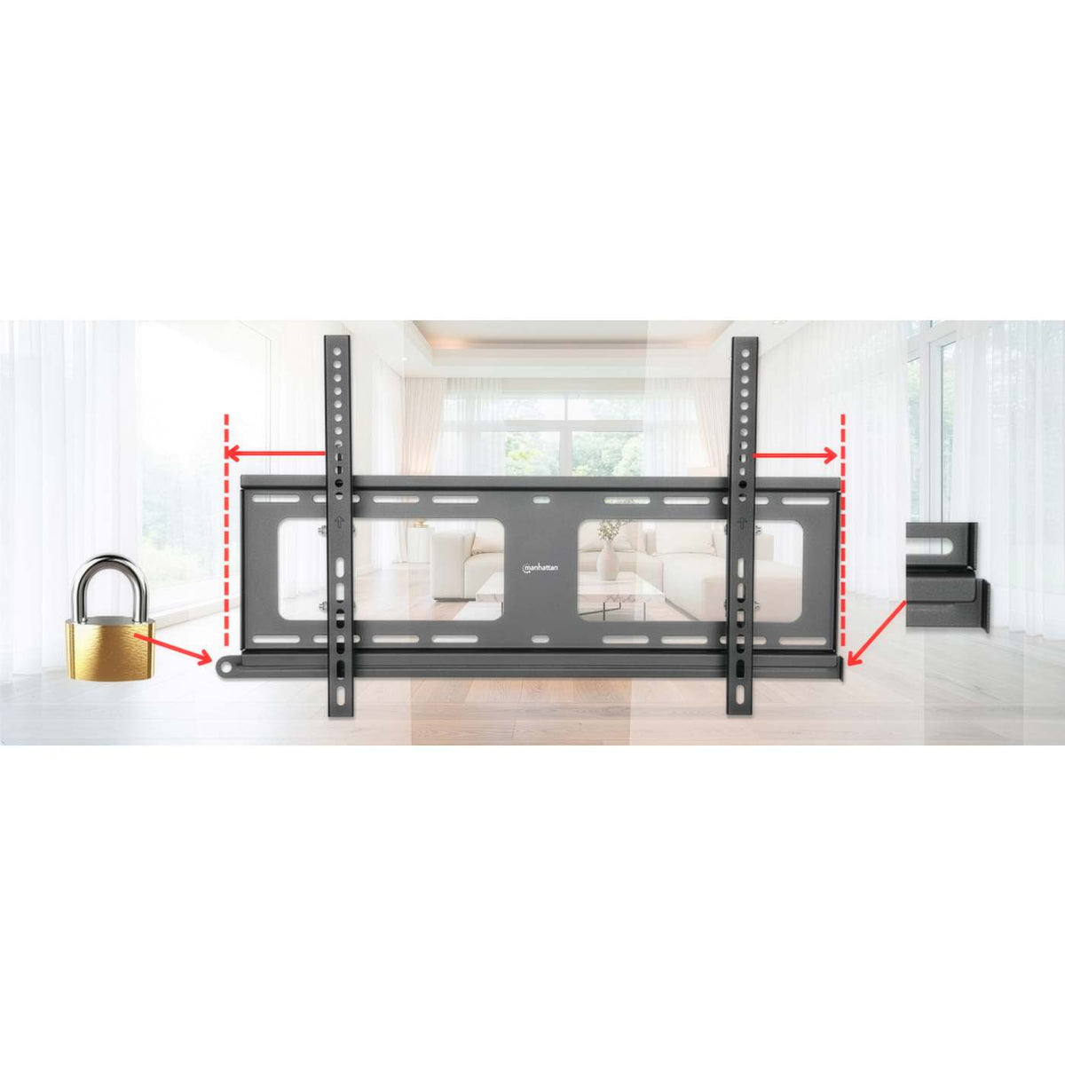 Outdoor Anti-Diebstahl TV-Wandhalterung für 37 bis 86 Zoll, neigbar Image 14