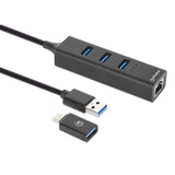 3-Port USB 3.0 Typ-C / Typ-A Kombo-Hub mit Gigabit Ethernet-Netzwerkadapter Image 3