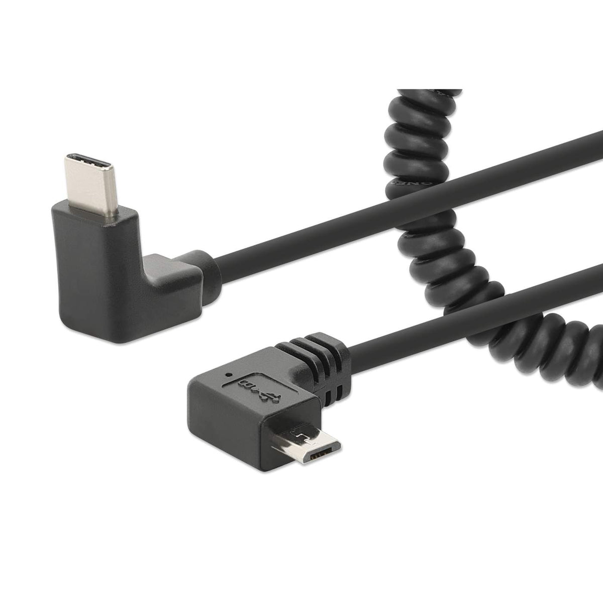 Manhattan Spiralkabel USB-C auf Micro-USB Ladekabel (356244)