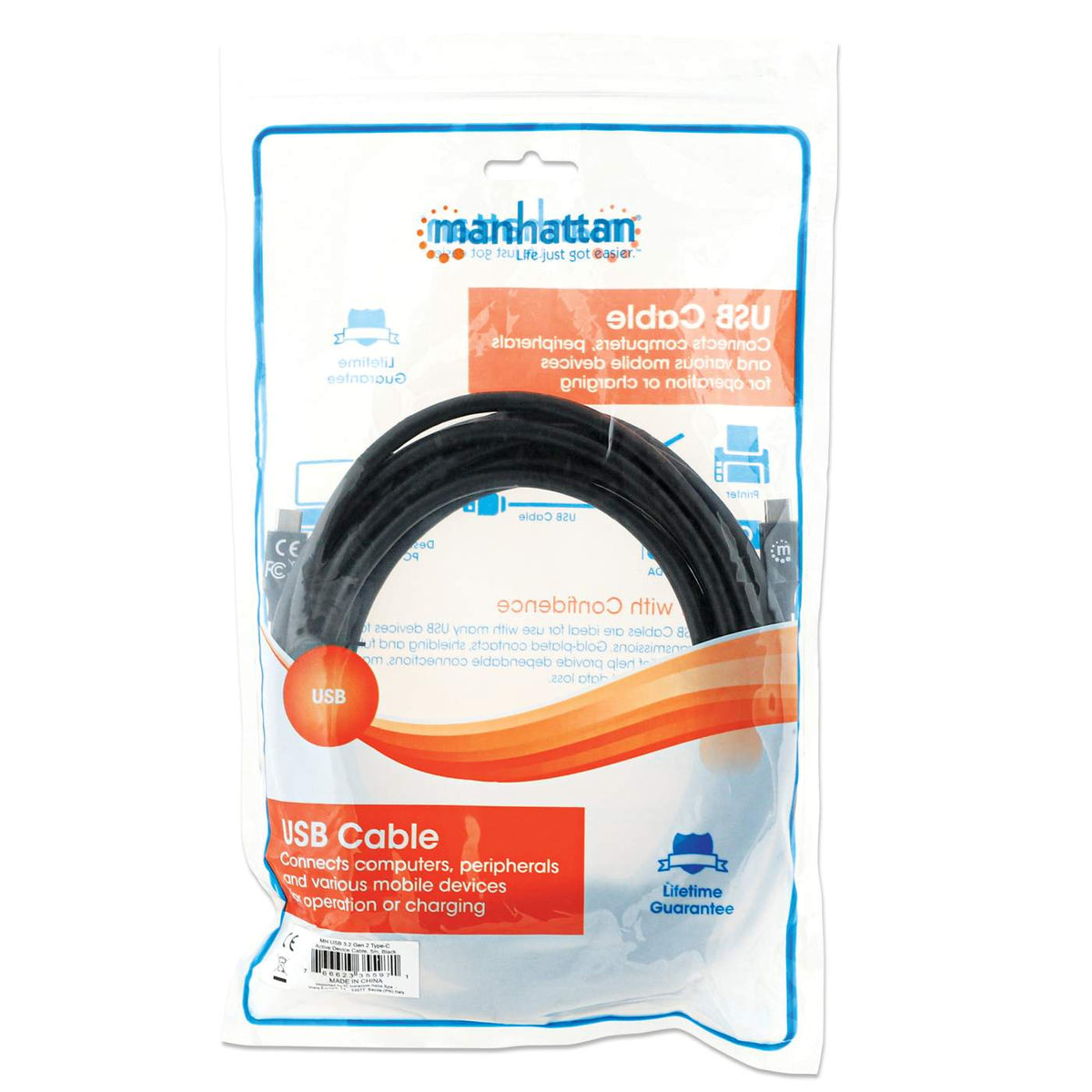 Manhattan USB 3.2 Gen 2 Aktives Typ-C Kabel (355971)