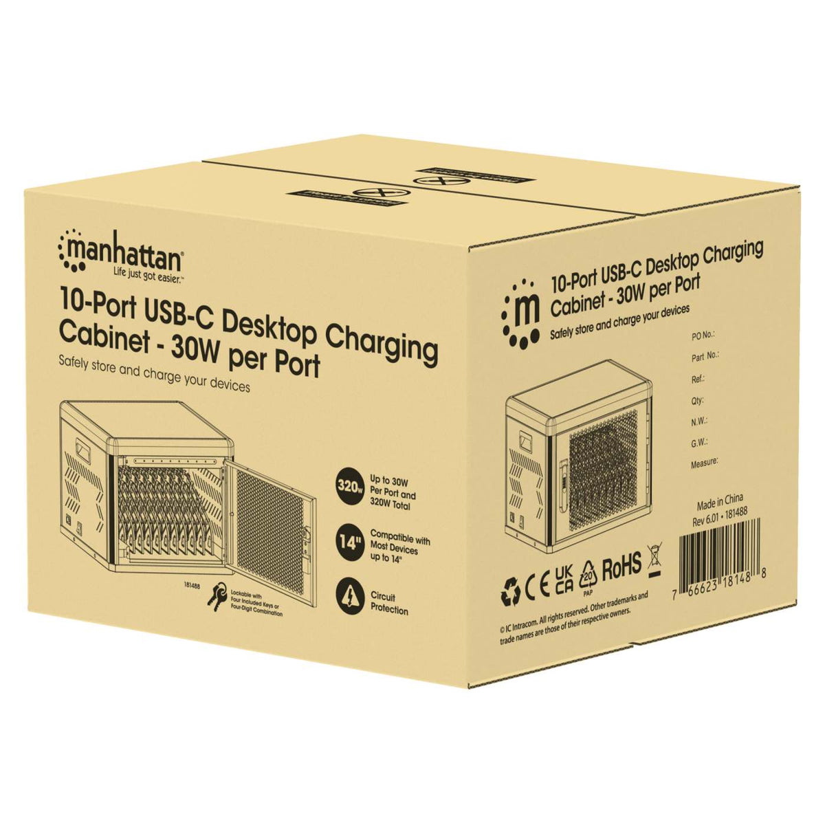10-Port USB-C Desktop Ladeschrank - 30W pro Port Packaging Image 2