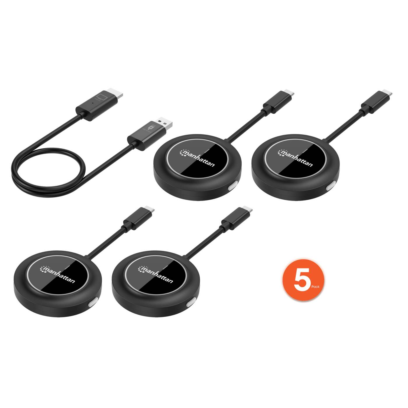 1080p Wireless HDMI-Display-Präsentationsset mit 4 USB-C-Sendemodulen Image 1