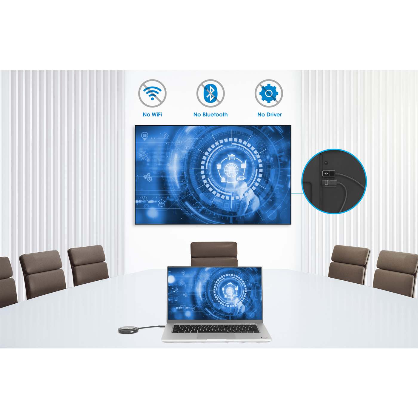 1080p Wireless HDMI-Display-Präsentationsset mit 4 USB-C-Sendemodulen Image 7