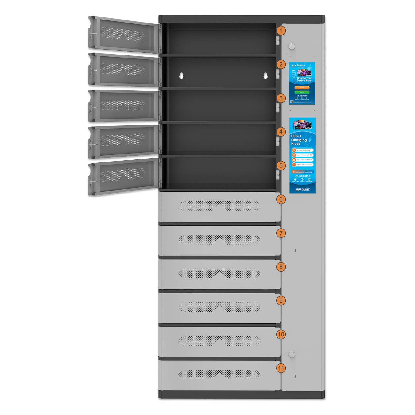 USB-C Ladeschrank mit 11 Schließfächern 500 W Image 8