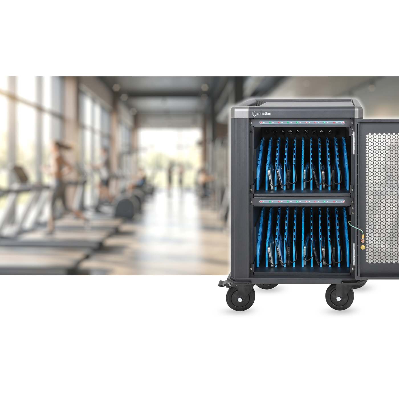 20-Port USB-C Ladeschrank auf Rollen - 30W pro Port Image 7