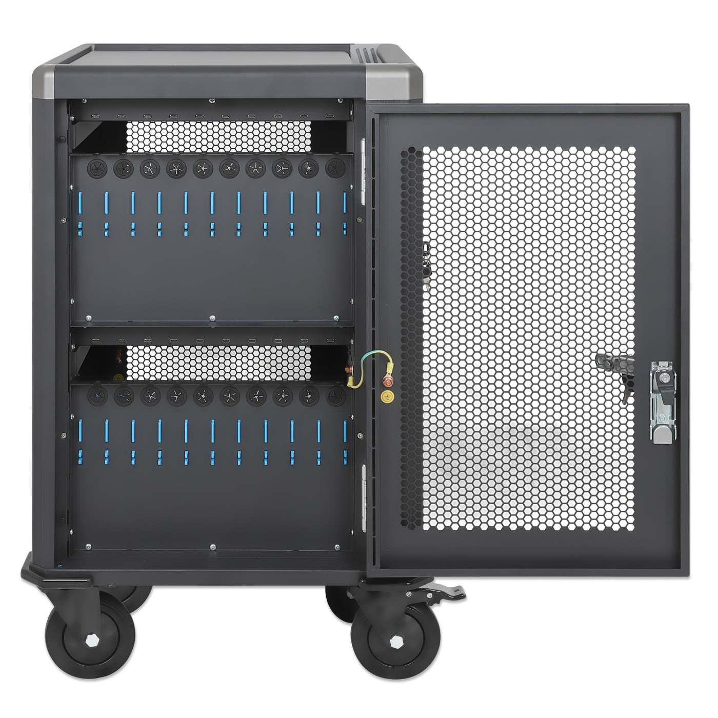 20-Port USB-C Ladeschrank auf Rollen - 30W pro Port Image 8