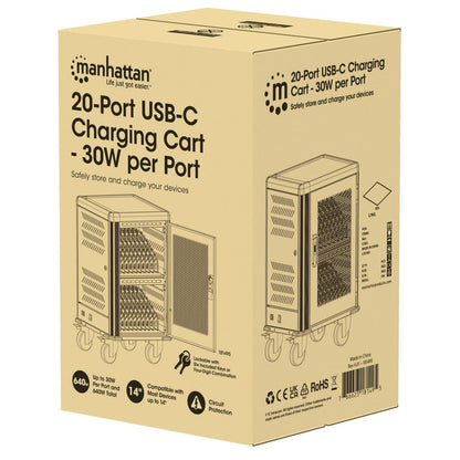 20-Port USB-C Ladeschrank auf Rollen - 30W pro Port Packaging Image 2
