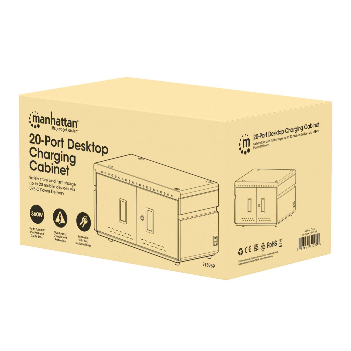 20-Port USB-C Desktop Ladeschrank 360 W Packaging Image 2