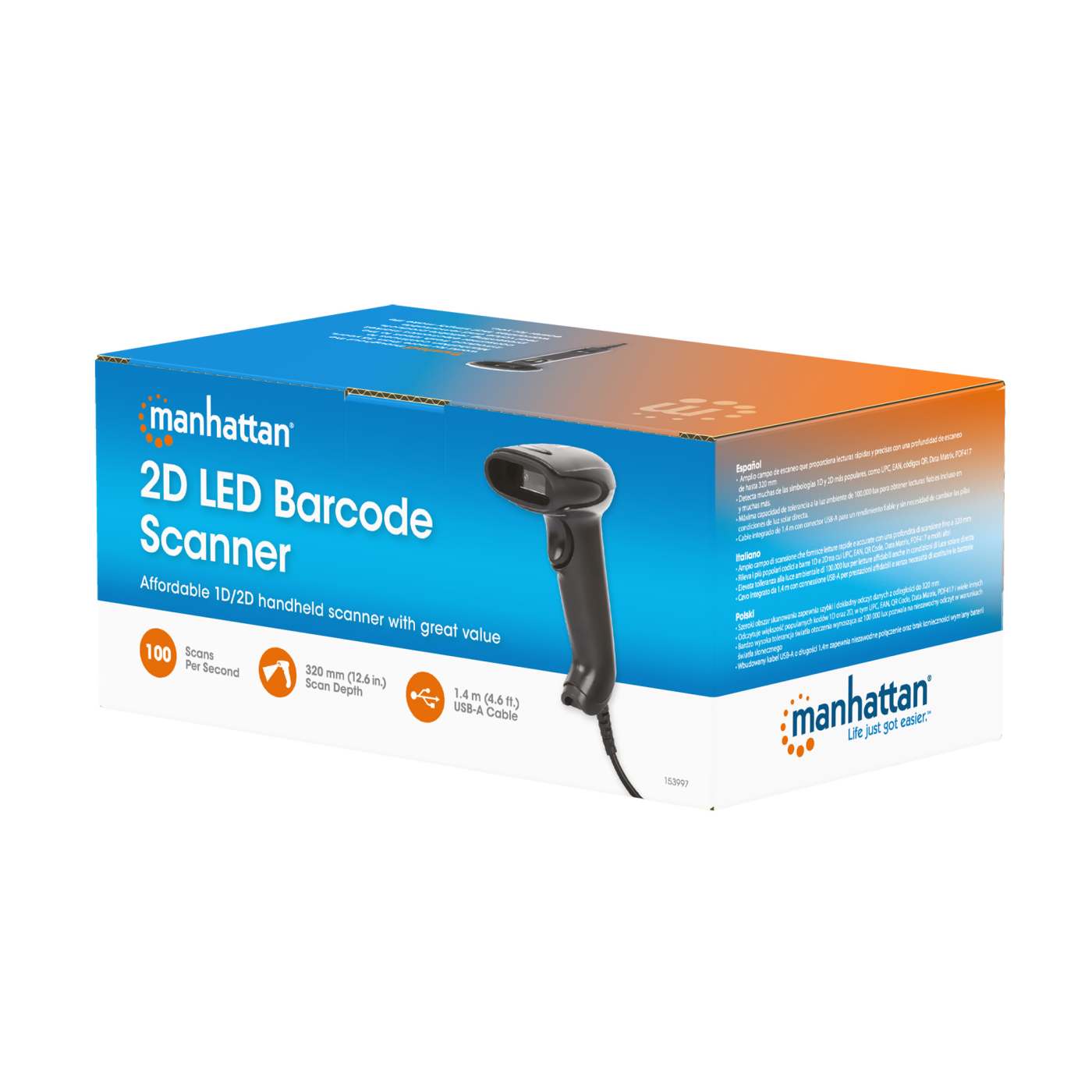 Led Scanner Barcode Pro 8 Bluetooth 5.3 1D/2D Barcodescanner, Mit