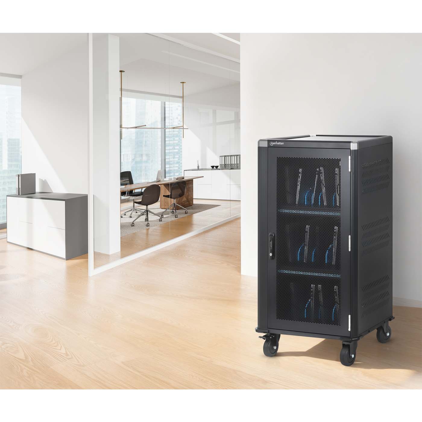 30-Port USB-C Ladeschrank auf Rollen 1920 W Image 5