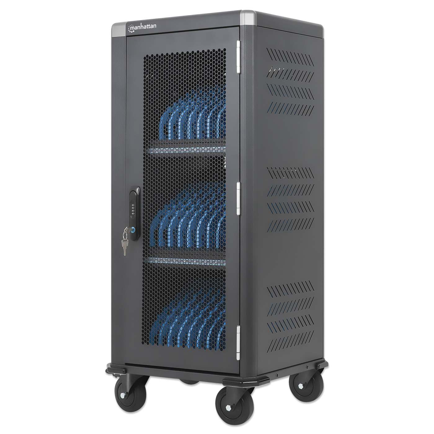 30-Port USB-C Ladeschrank auf Rollen - 30W pro Port Image 1