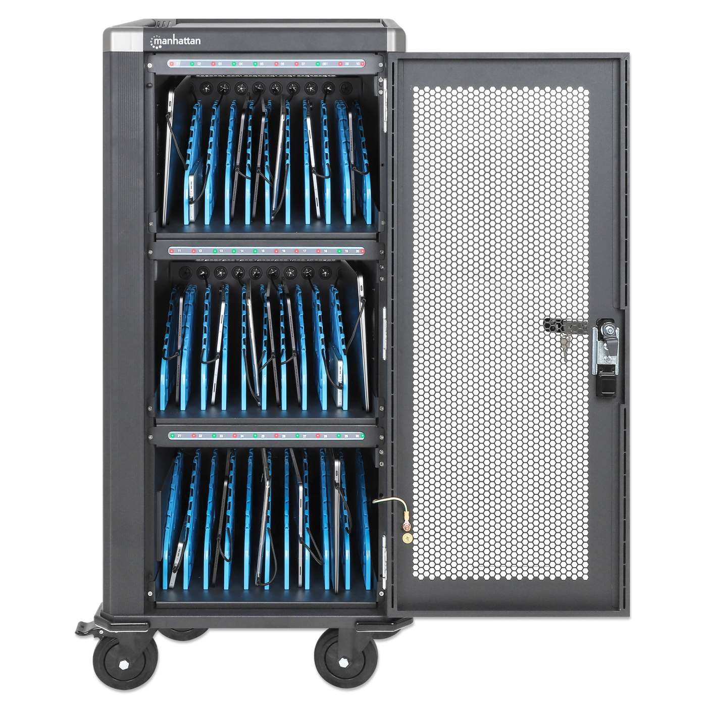 30-Port USB-C Ladeschrank auf Rollen - 30W pro Port Image 3