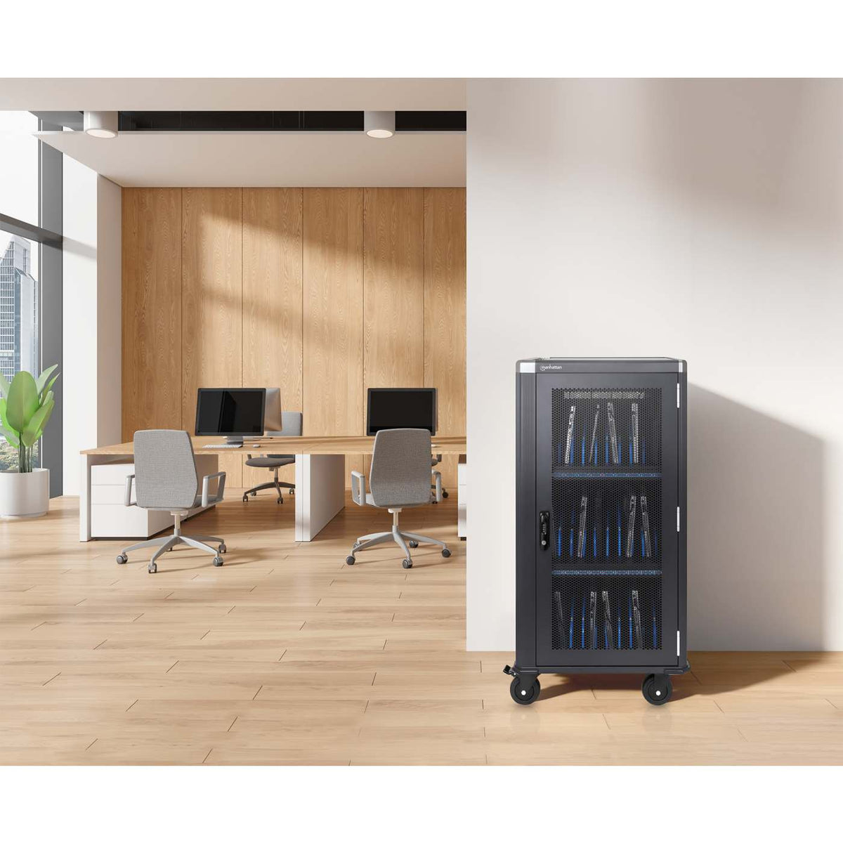 30-Port USB-C Ladeschrank auf Rollen - 65W pro Port Image 3