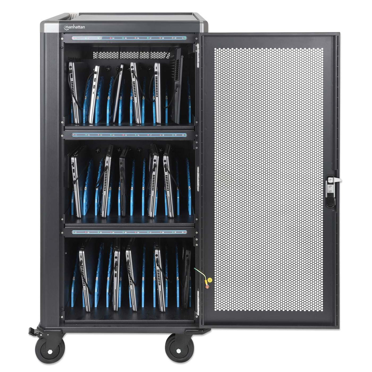 30-Port USB-C Ladeschrank auf Rollen - 65W pro Port Image 4