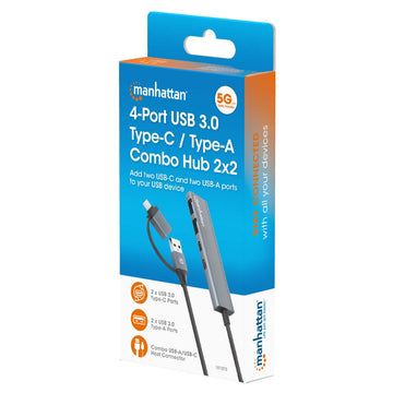 4-Port USB 3.0 Typ-C / Typ-A Kombo-Hub 2x2 Packaging Image 2