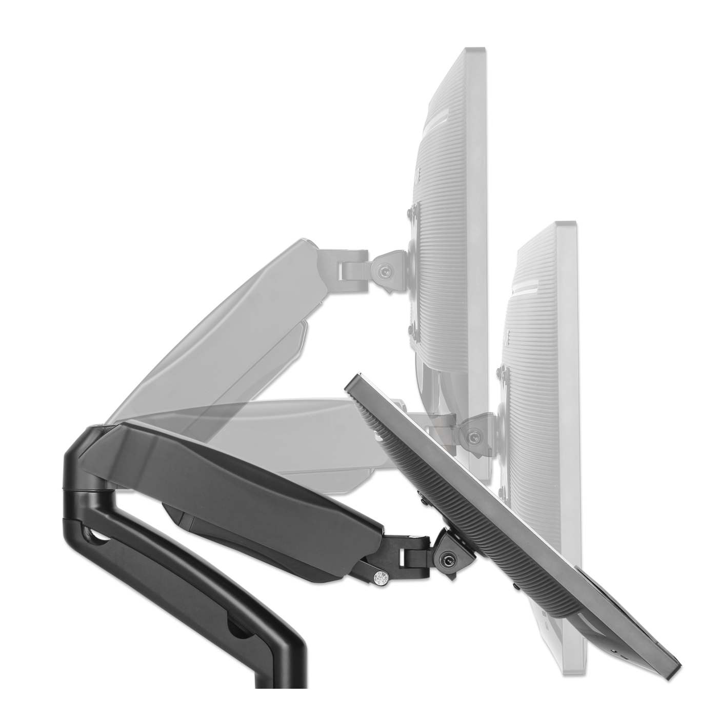 Tischhalterung mit Gasdruckfeder für zwei Monitore, Aluminium Image 9