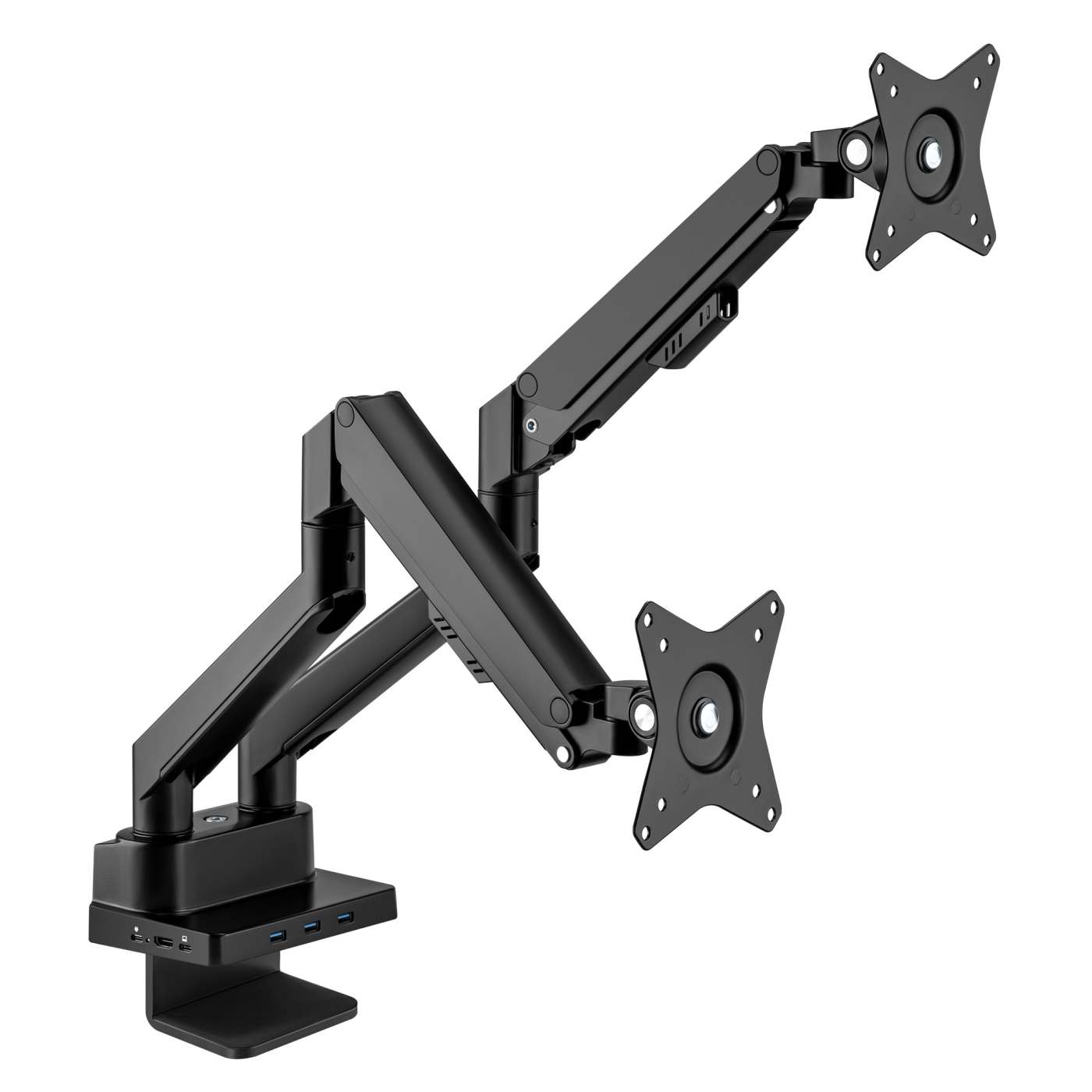 Tischhalterung mit Gasdruckfeder für zwei Monitore & Dockingstation Image 11