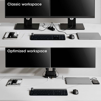 Tischhalterung mit Gasdruckfeder für zwei Monitore & Dockingstation Image 10