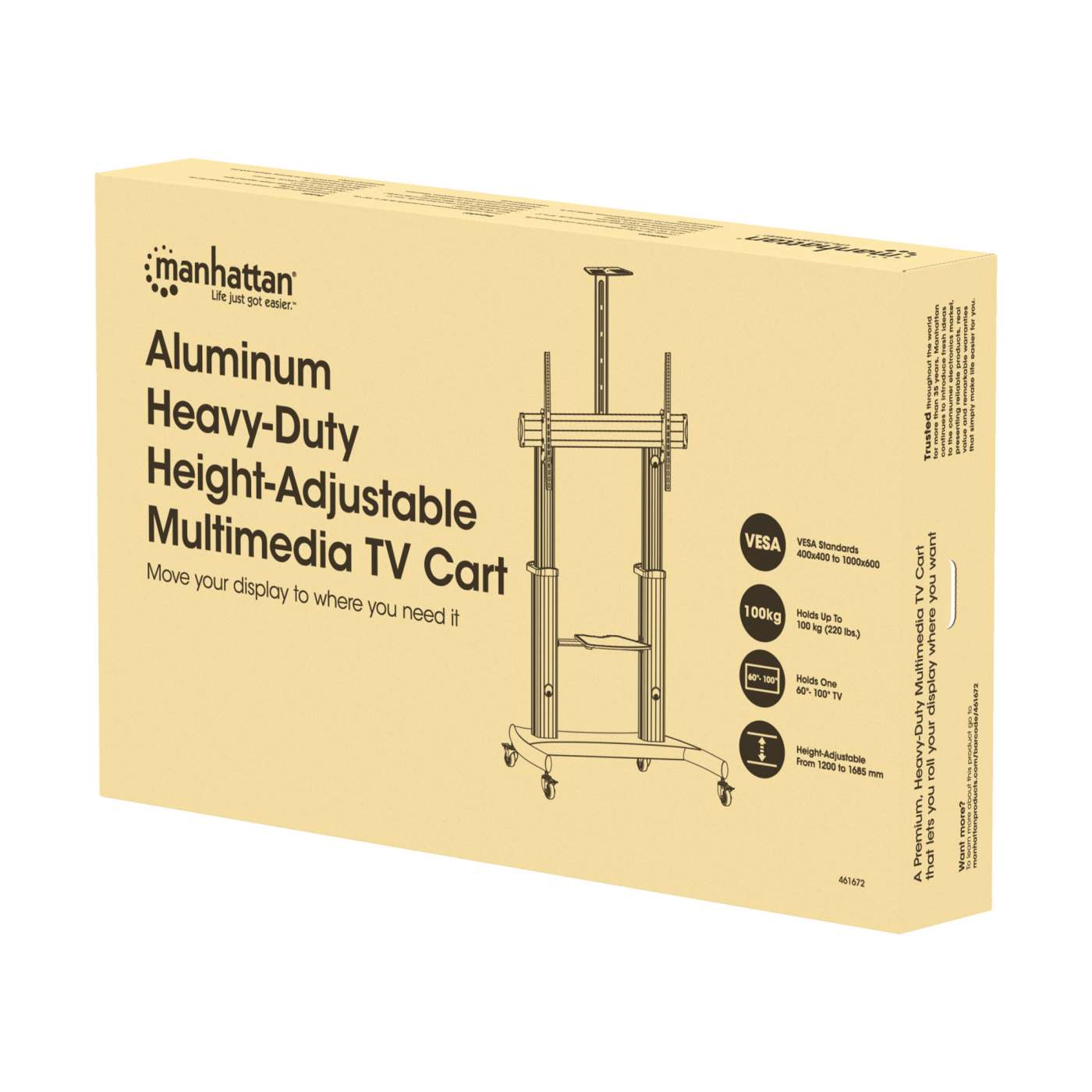 Aluminium Multimedia TV-Ständer auf Rollen mit besonders hoher Traglast  Packaging Image 2