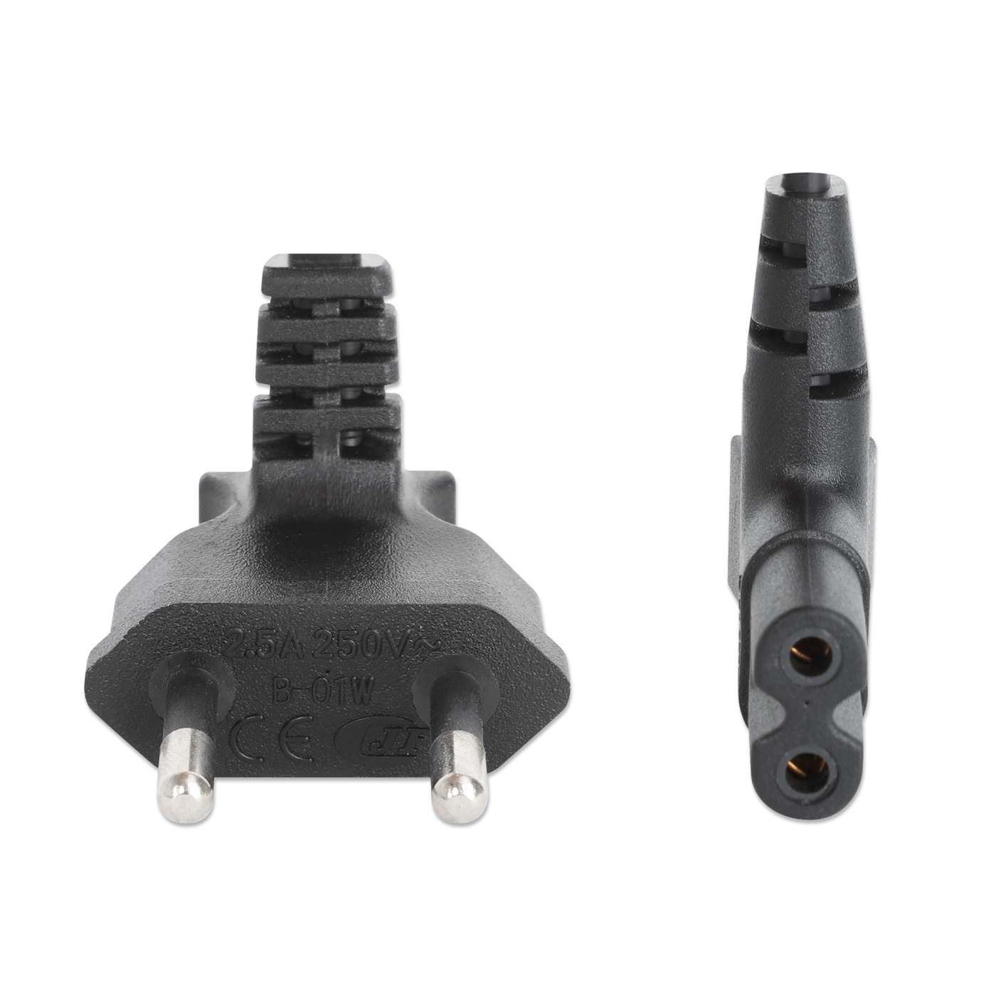 Stromkabel C7 auf EU CEE 7/16 mit Winkelsteckern, 2 m Image 6