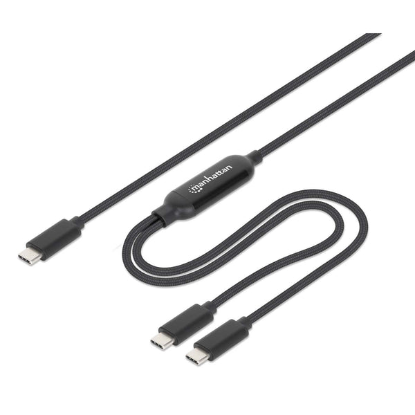 Doppeltes USB-C Ladekabel Aus Nylon & Alu – 120 Cm, Robust, Bis 2.4A Für Gleichzeitiges Laden