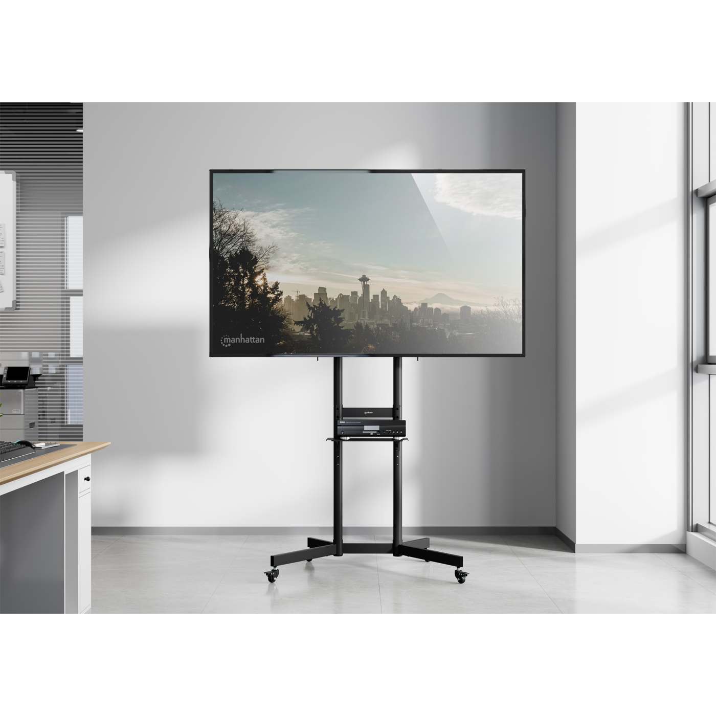 Multimedia TV-Ständer auf Rollen für 37 bis 70 Zoll, neigbar und höhenverstellbar Image 7