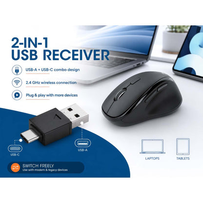Ergonomische Kabellose Maus mit 2-in-1 USB-Empfänger Image 10