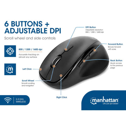 Ergonomische Kabellose Maus mit 2-in-1 USB-Empfänger Image 12