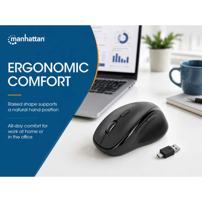 Ergonomische Kabellose Maus mit 2-in-1 USB-Empfänger Image 13