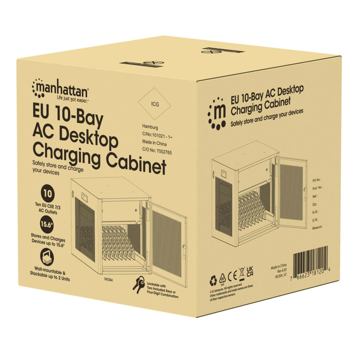 Desktop-Ladeschrank mit 10 Steckdosen Packaging Image 2