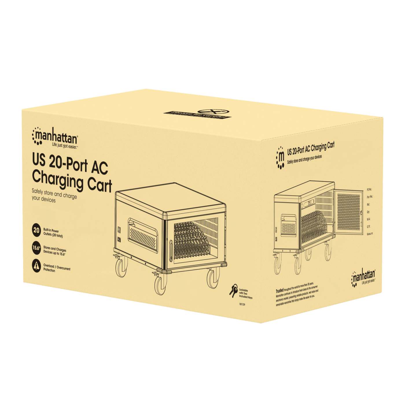 Ladeschrank auf Rollen mit 20 Steckdosen Packaging Image 2