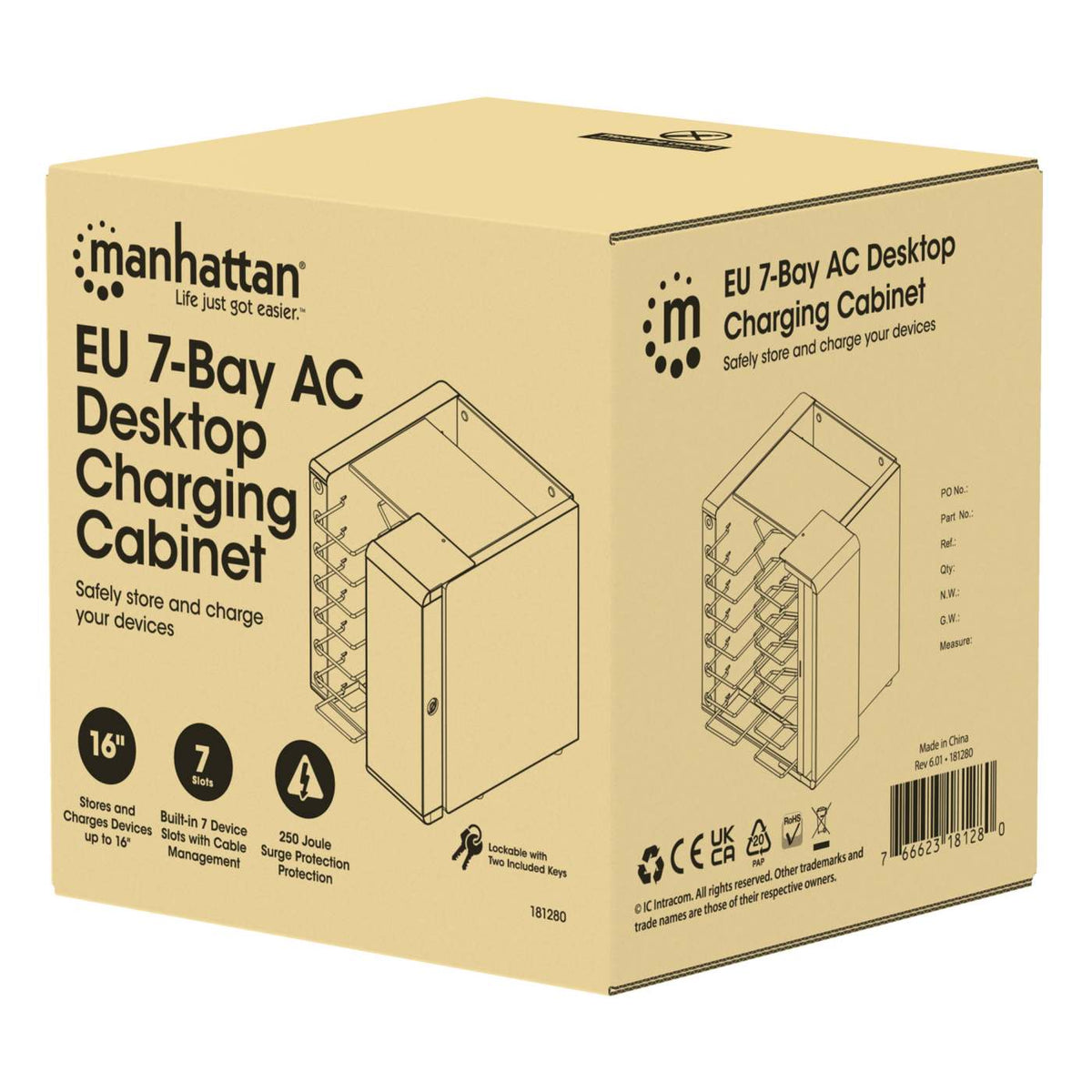 Desktop-Ladeschrank mit 7 Steckdosen Packaging Image 2