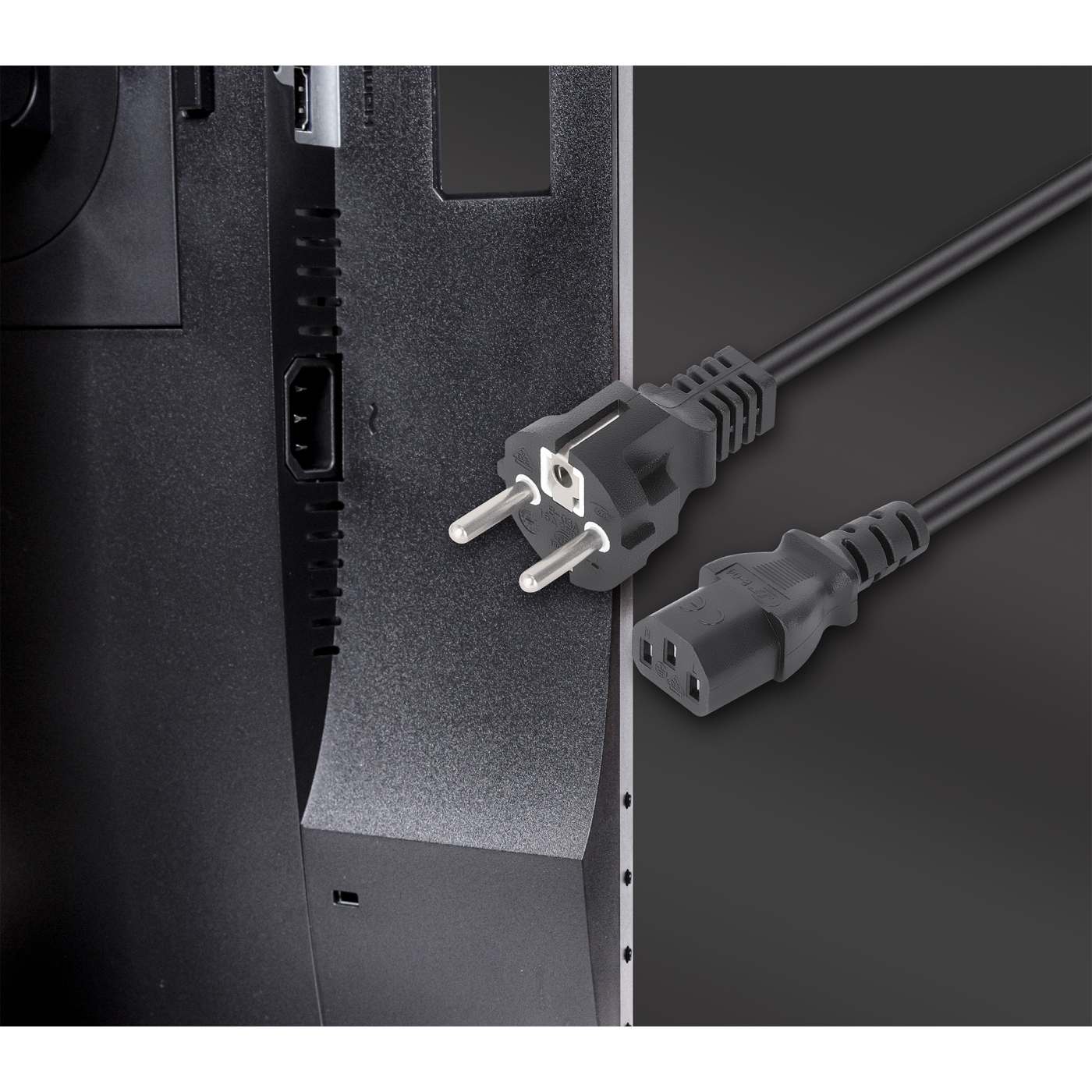 Stromkabel C13 auf Schutzkontakt EU CEE 7/7, 3 m Image 6