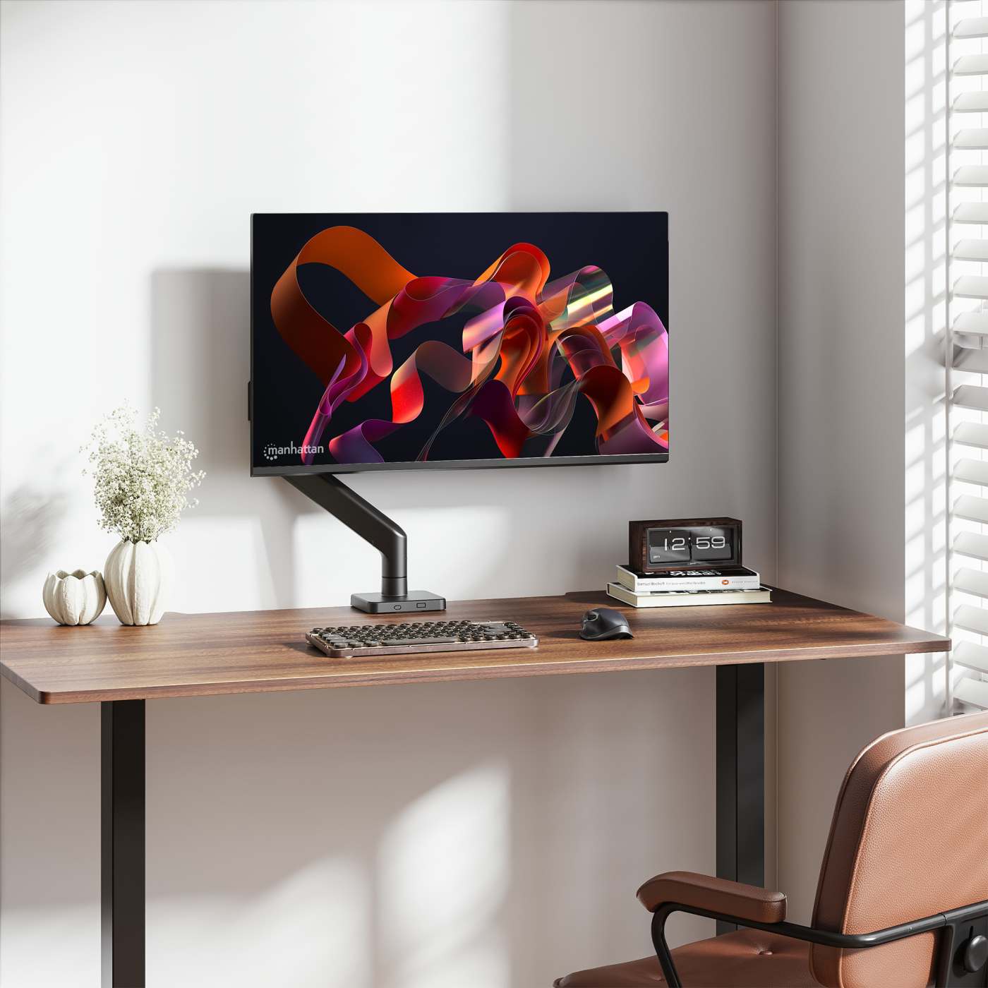 Tischhalterung mit mechanischer Feder und besonders hoher Traglast für einen Monitor, Aluminium Image 6