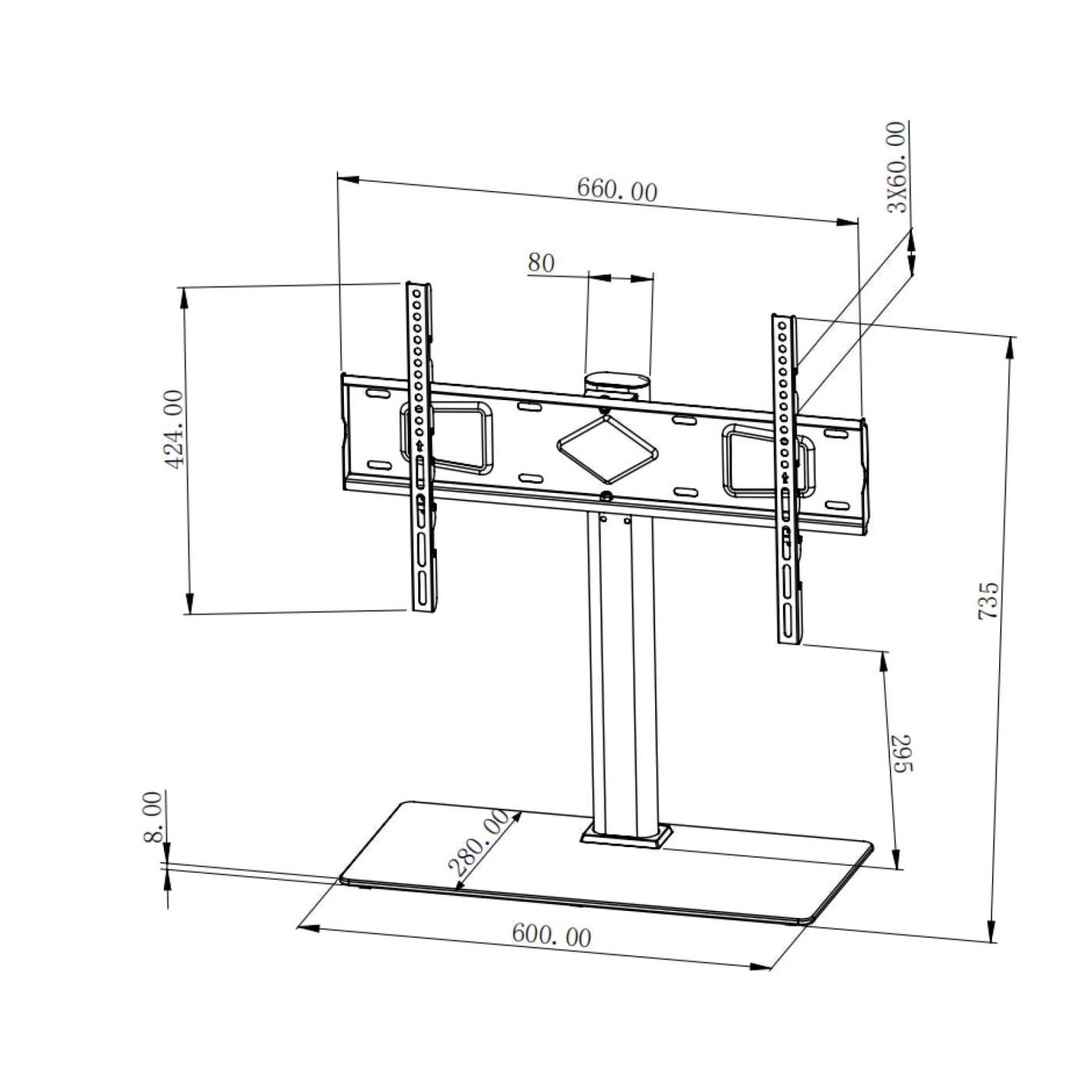 Höhenverstellbarer Desktop TV-Ständer Image 11