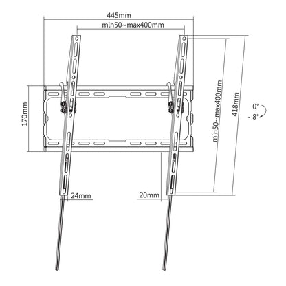 Ultraflache TV-Wandhalterung, neigbar Image 8