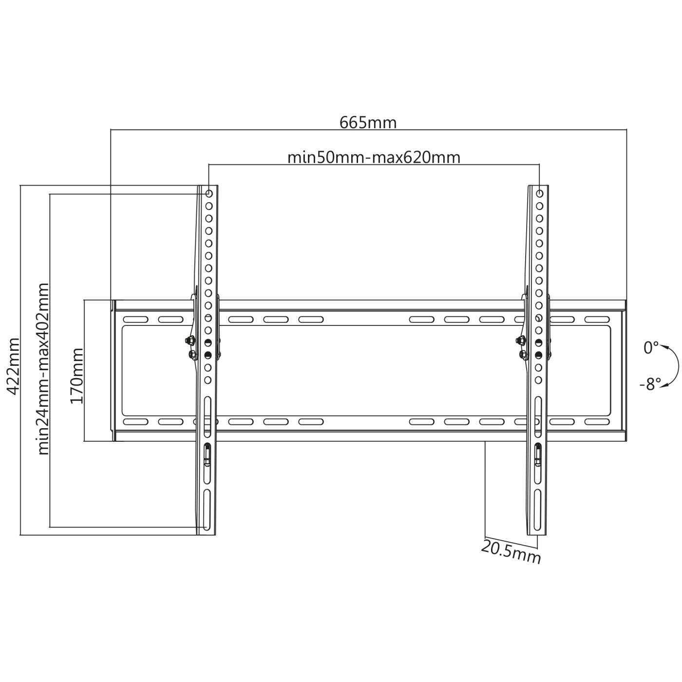 Ultraflache TV-Wandhalterung, neigbar Image 8