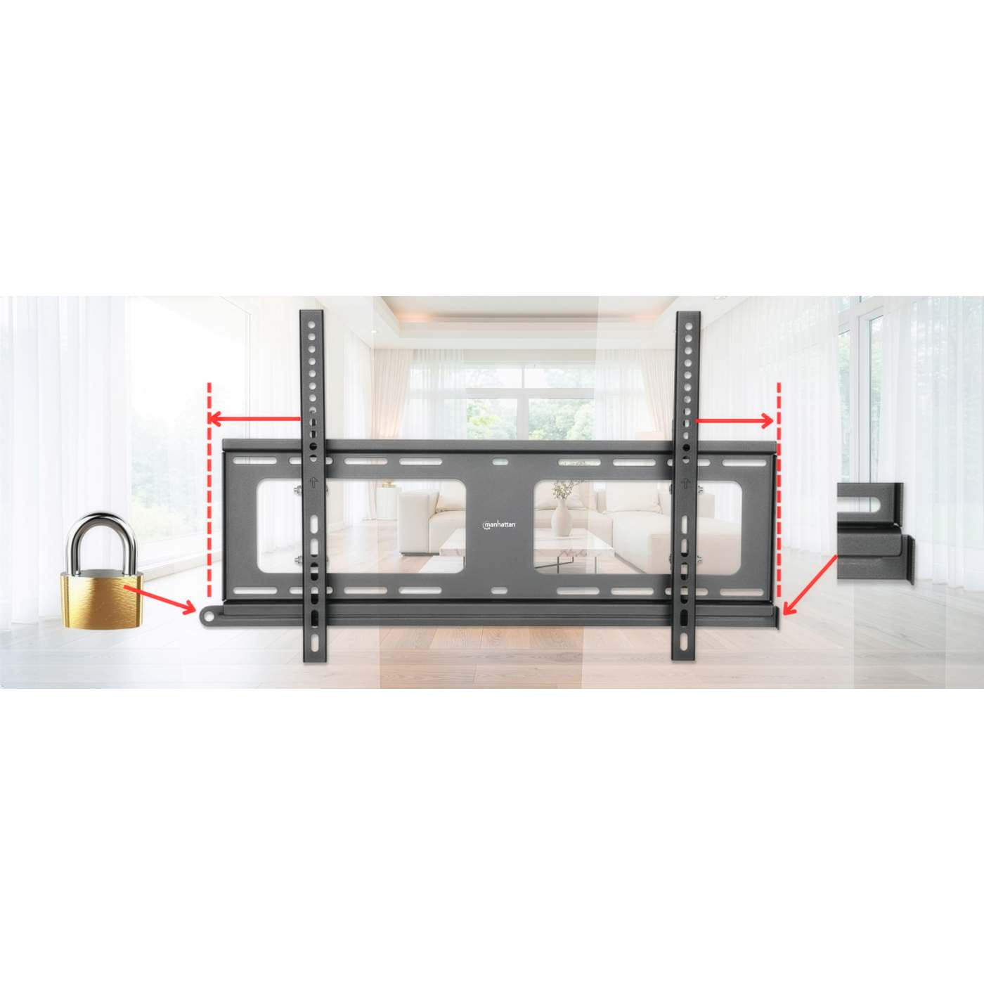 Outdoor Anti-Diebstahl TV-Wandhalterung für 37 bis 86 Zoll, neigbar Image 14