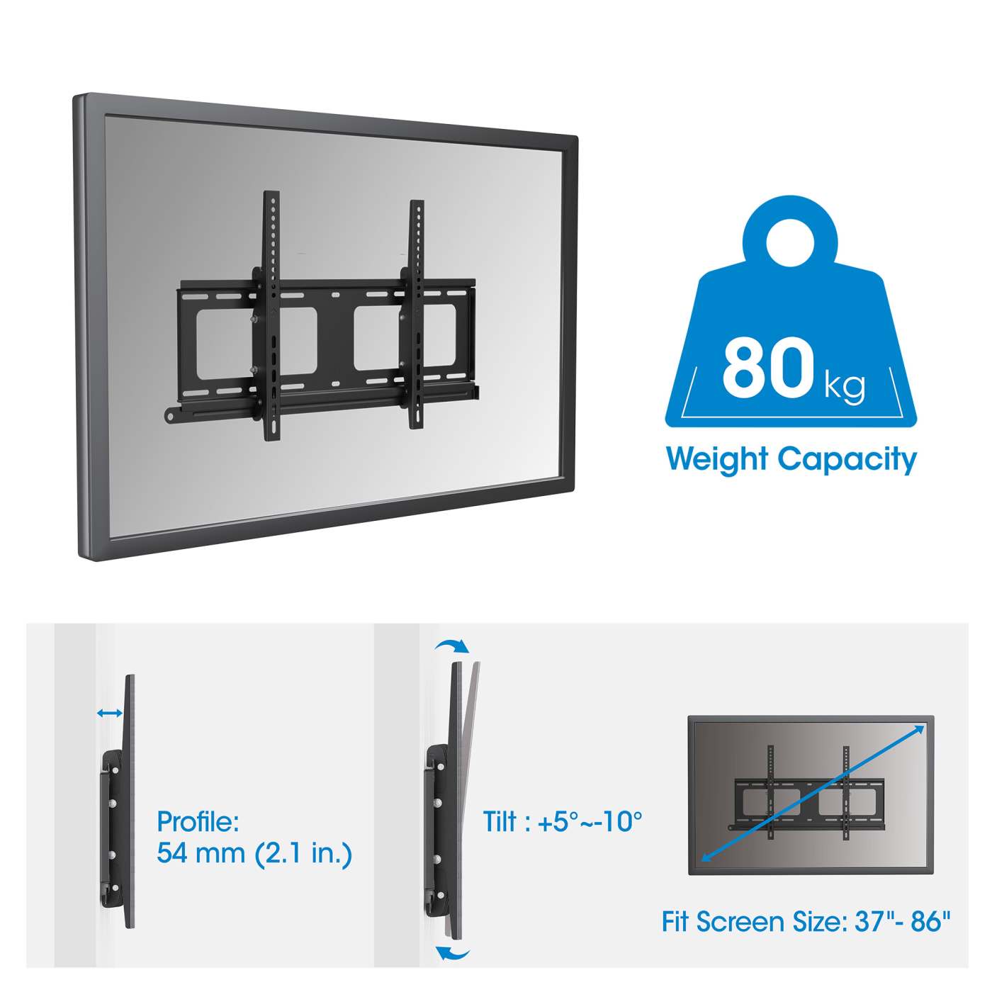 Outdoor Anti-Diebstahl TV-Wandhalterung für 37 bis 86 Zoll, neigbar Image 7