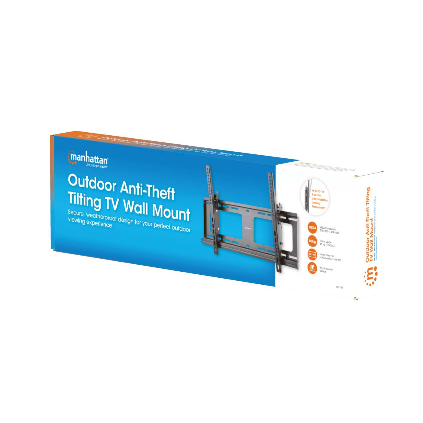 Outdoor Anti-Diebstahl TV-Wandhalterung für 37 bis 86 Zoll, neigbar Packaging Image 2