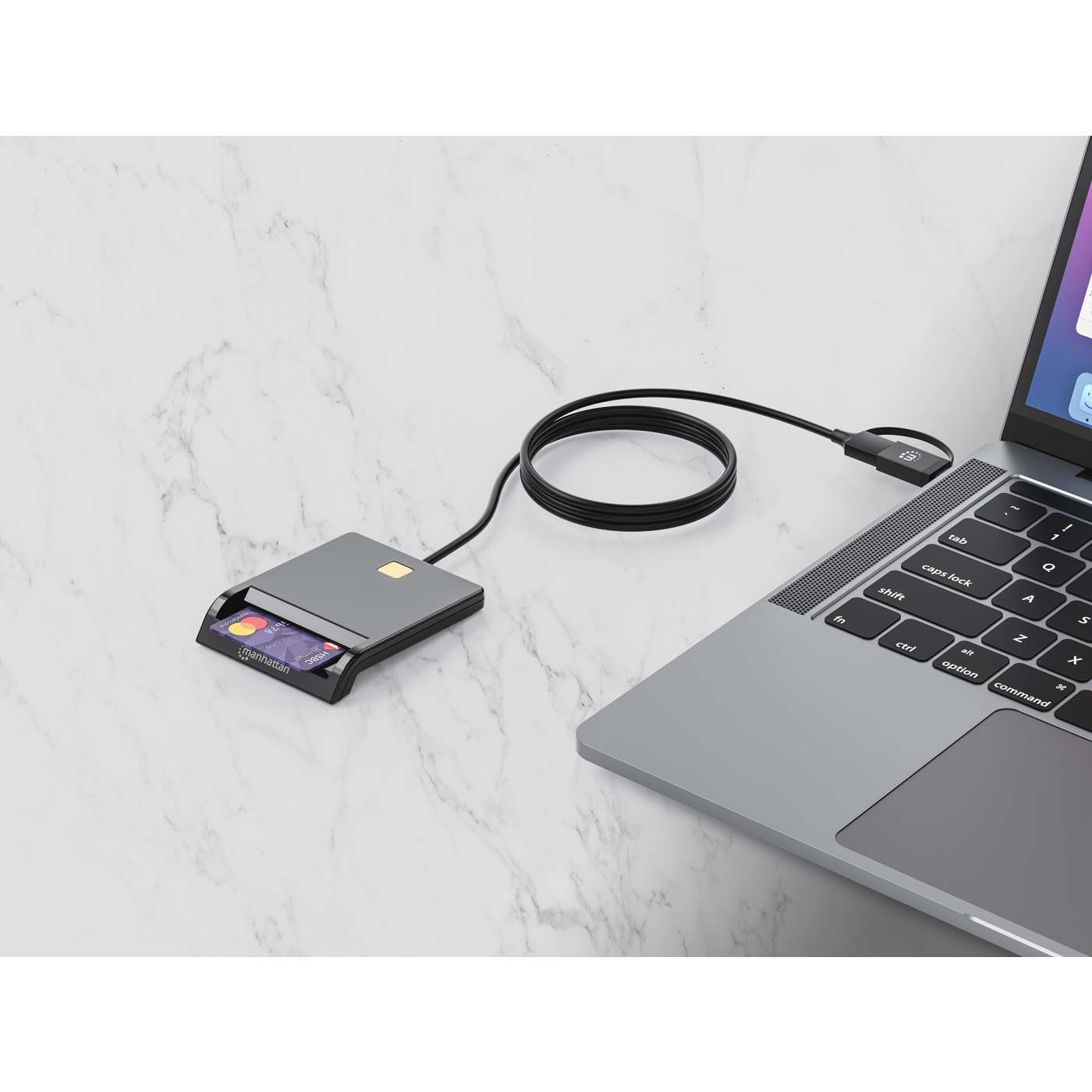Chipkartenleser/ Smartcard-Lesegerät mit USB-C / USB-A Kombo-Stecker Image 4