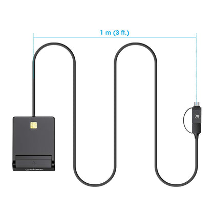 Chipkartenleser/ Smartcard-Lesegerät mit USB-C / USB-A Kombo-Stecker Image 8