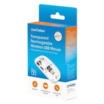 Transparente Wiederaufladbare Kabellose USB-Maus Packaging Image 2