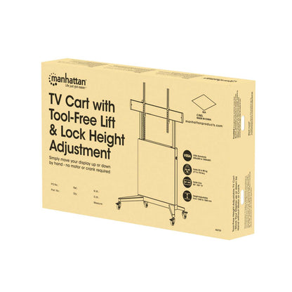 TV-Ständer auf Rollen, höhenverstellbar mit werkzeuglosem Lift&Lock-System, für 50 bis 100 Zoll Packaging Image 2