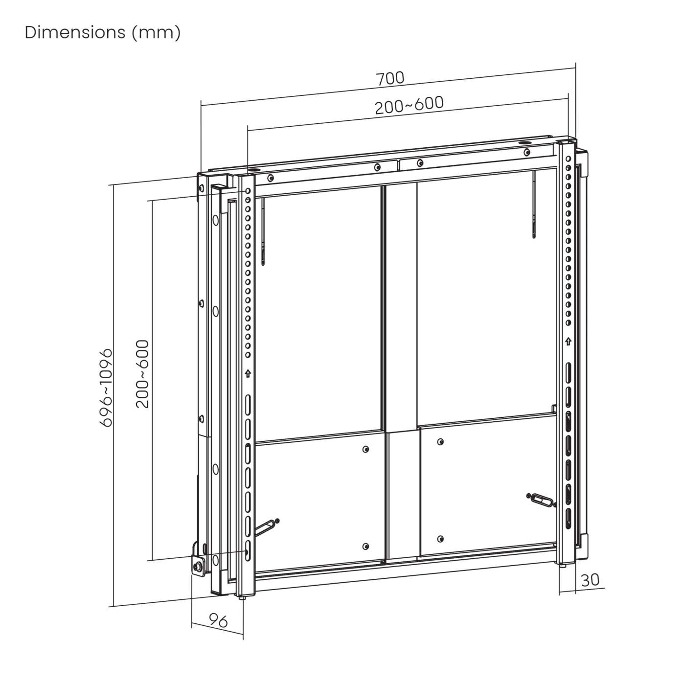TV-Wandhalterung, höhenverstellbar mit werkzeuglosem Lift&Lock-System, für 55 bis 75 Zoll Image 14