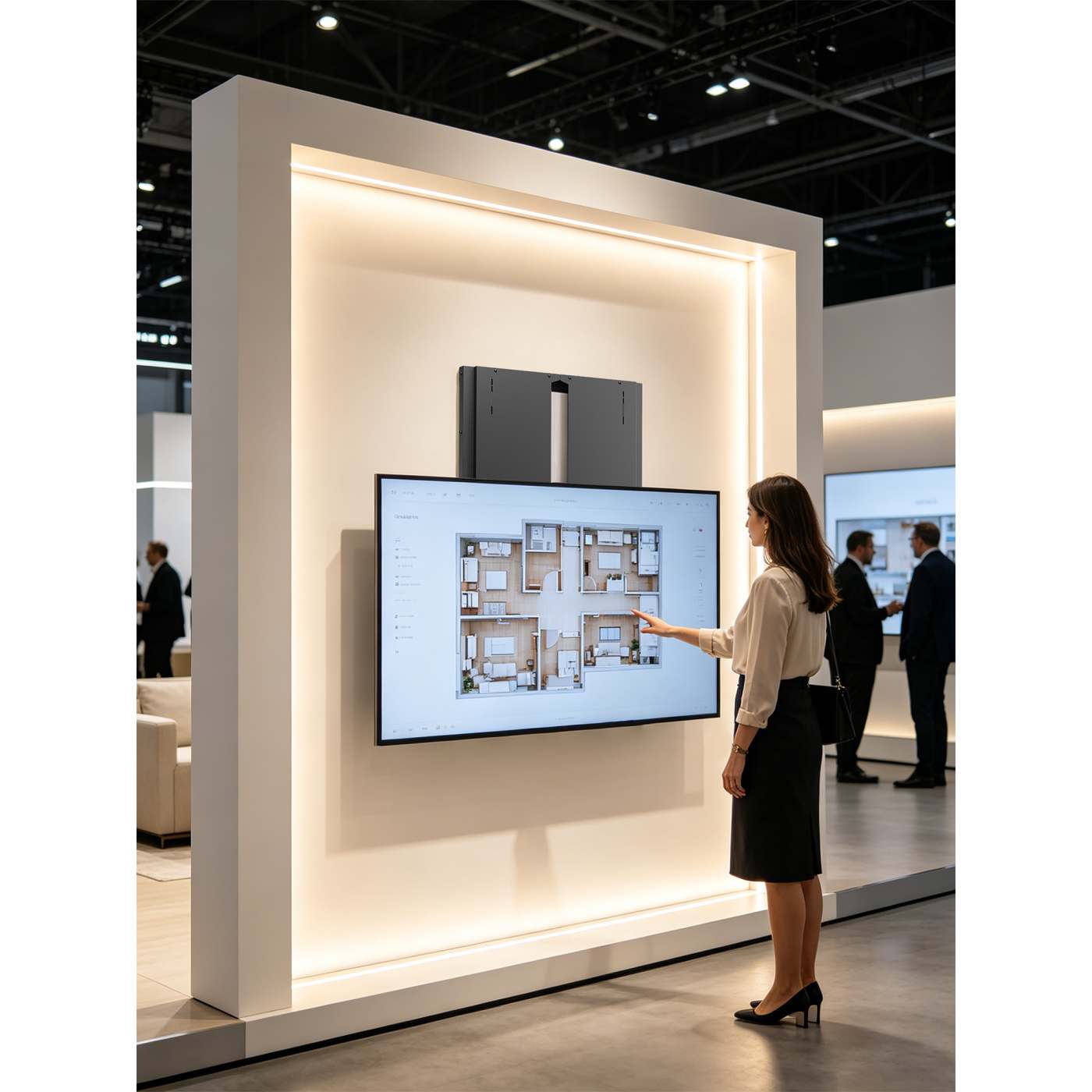 TV-Wandhalterung, höhenverstellbar mit werkzeuglosem Lift&Lock-System, für 55 bis 75 Zoll Image 2