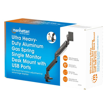 Tischhalterung mit USB-Ports und Gasdruckfeder mit extrem hoher Traglast für einen Monitor, Aluminium Packaging Image 2
