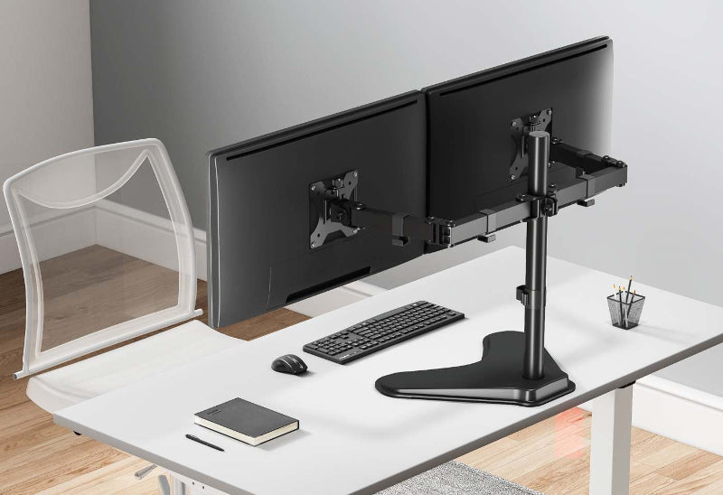 Tischhalterung mit Standfuß für zwei Monitore von 17 bis 32 Zoll
