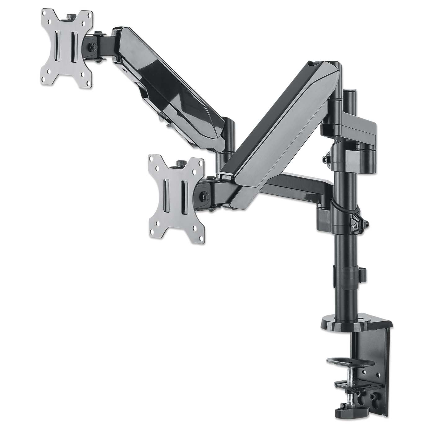 Universal-Tischhalterung mit Gasdruckfeder und höhenverstellbaren Armen für zwei Monitore Image 1