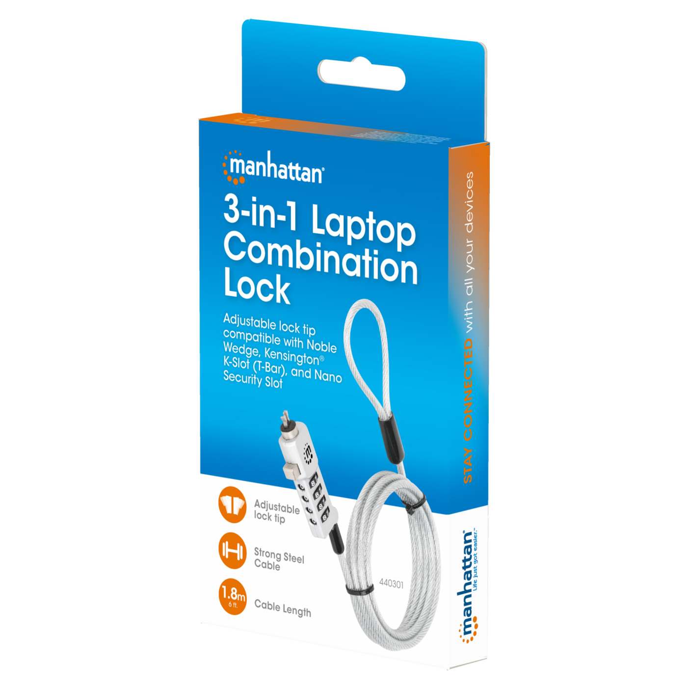 Universelles Laptopschloss mit Zahlencode für Noble Wedge®, Nano und K-Slot Packaging Image 2